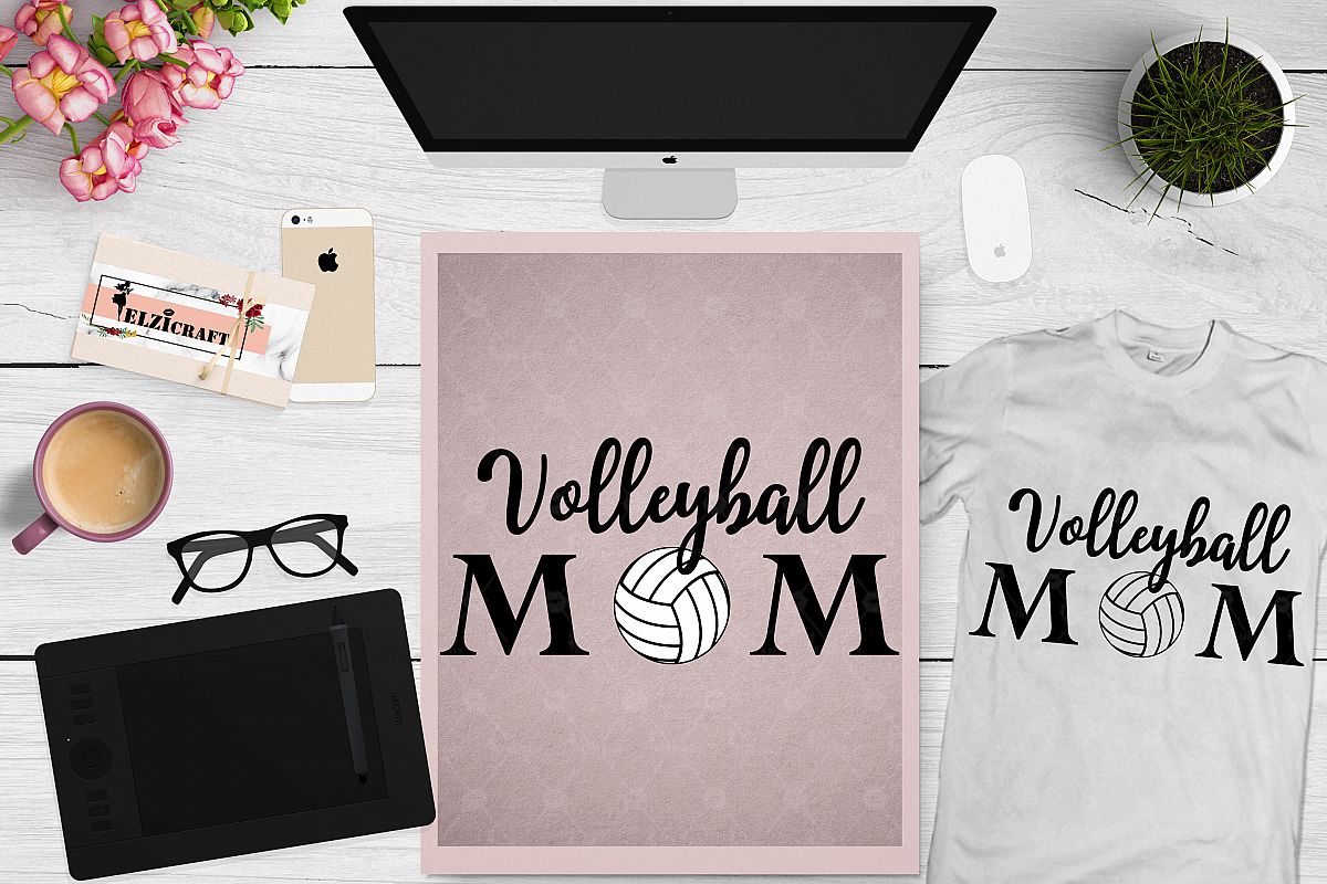 Volleyball mom, Mom Life, Mommy, Mom Squad SVG Cut File example image 1