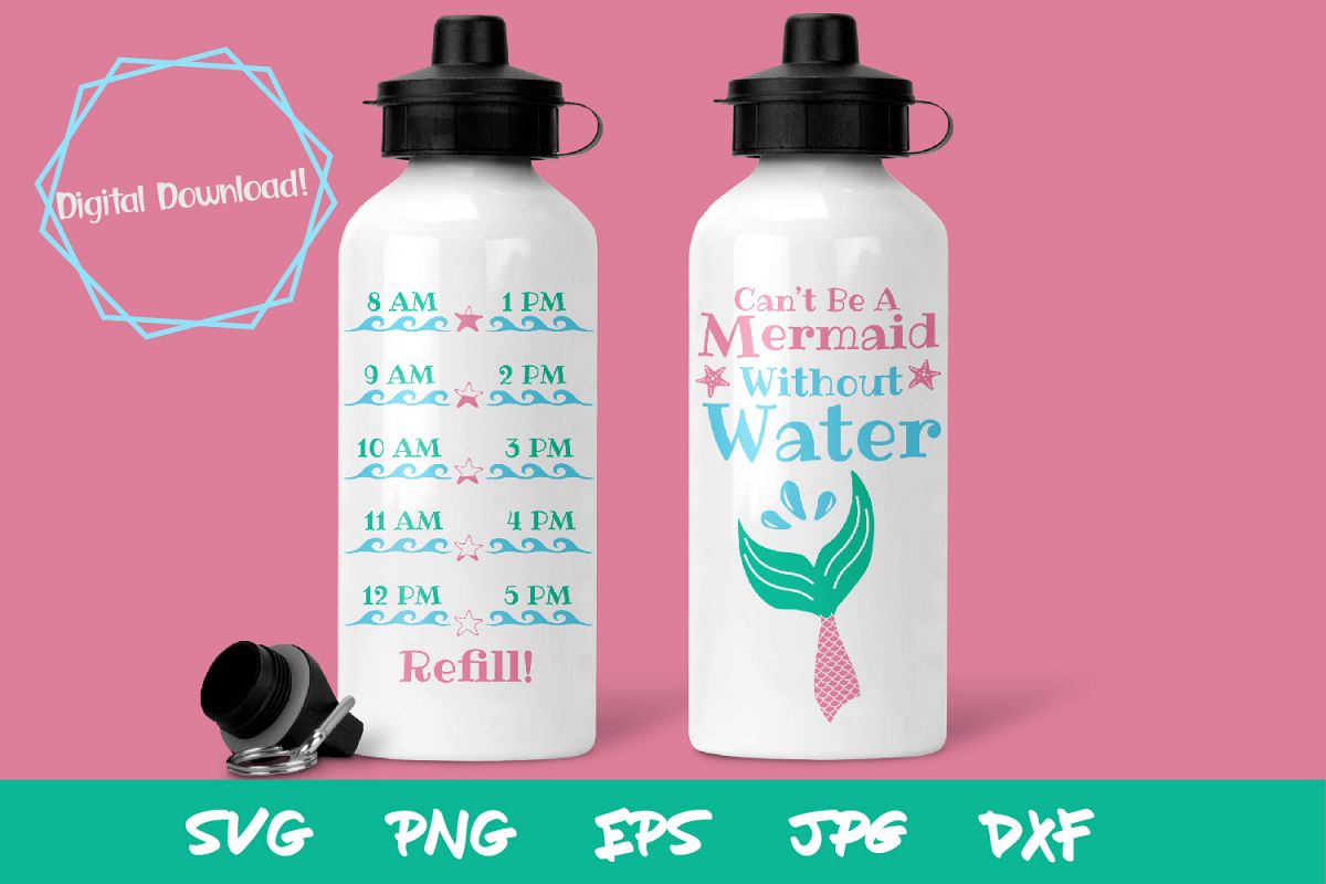 Mermaid SVG, waterbottle SVG, Kids SVG files, sublimation example image 1