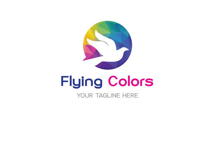 Colorful Flying Dove Bird Logo example image 1