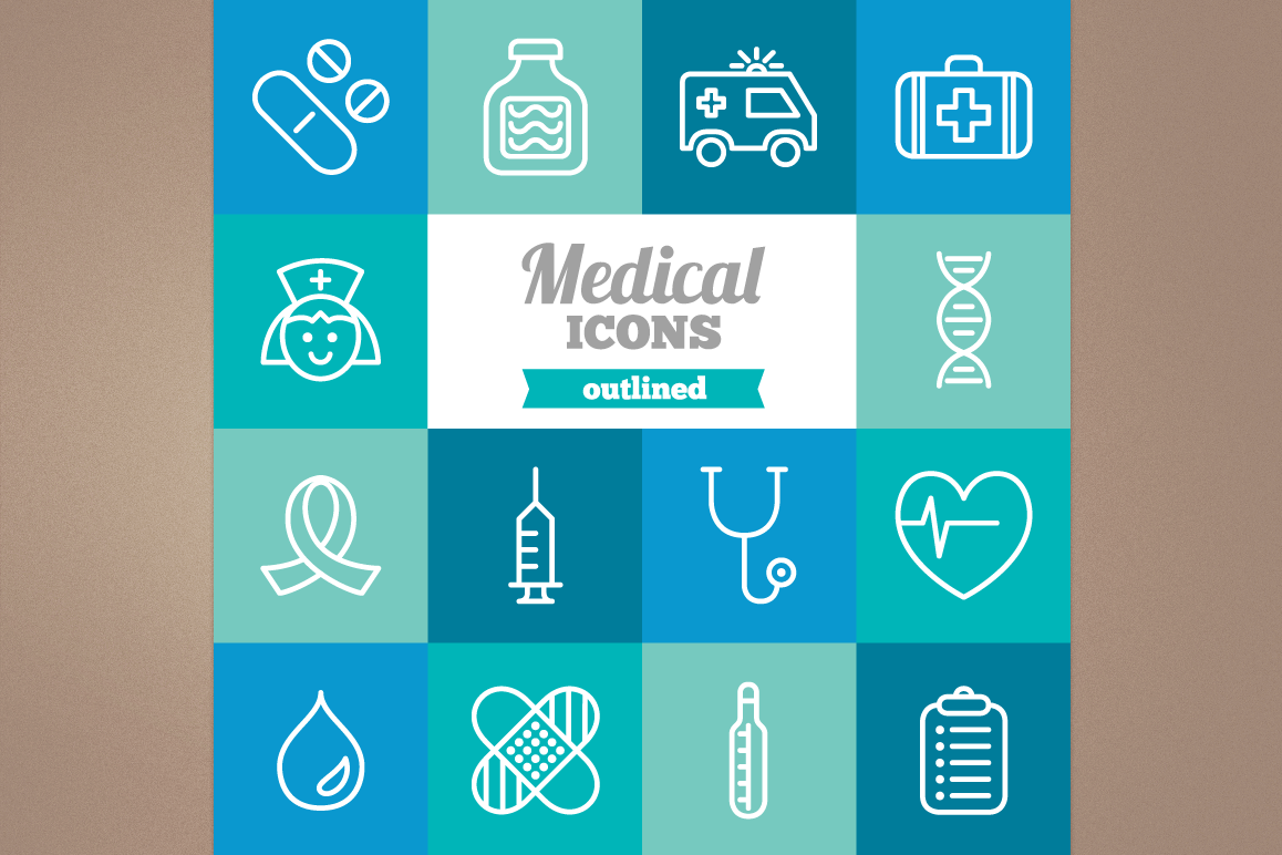 Outlined Medical Icons example image 1