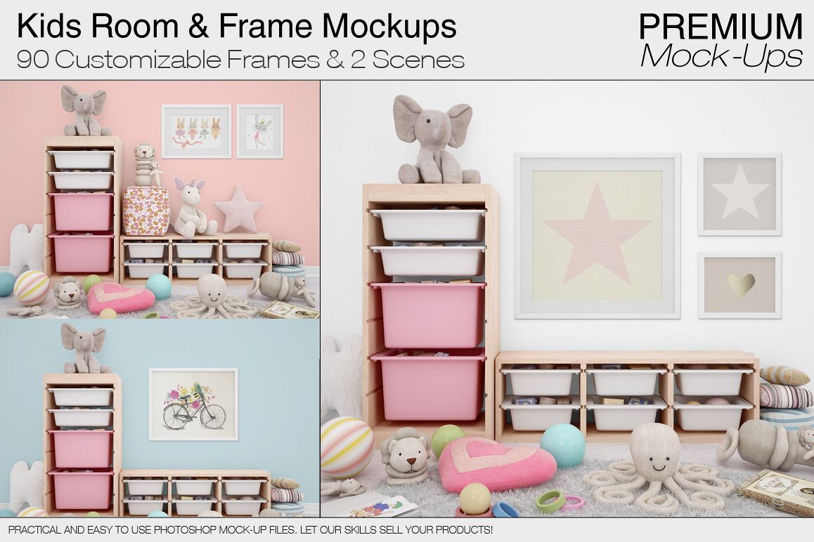Download Kids Room & Frame Mockups (47550) | Mock Ups | Design Bundles