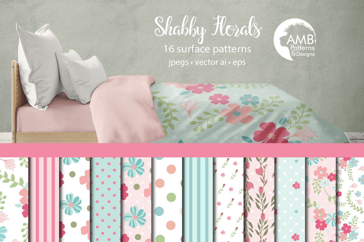 Shabby Floral patterns AMB-853 example image 1