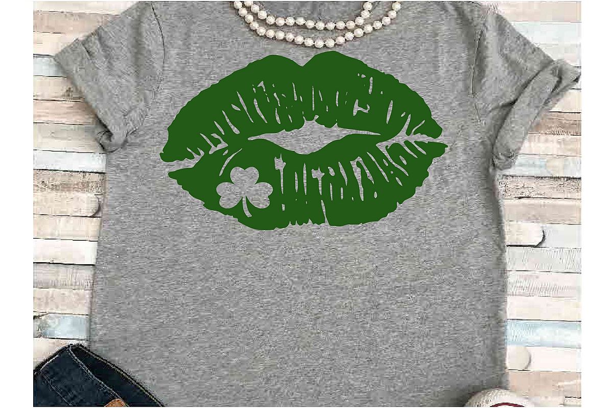 Lips SVG DXF JPEG Silhouette Cameo Cricut St Patricks day