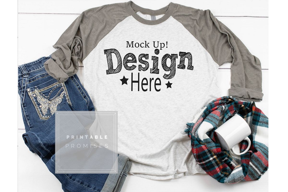 Download Next Level 6051 Vintage Grey Raglan Mockup Baseball T-Shirt (153950) | Mock Ups | Design Bundles