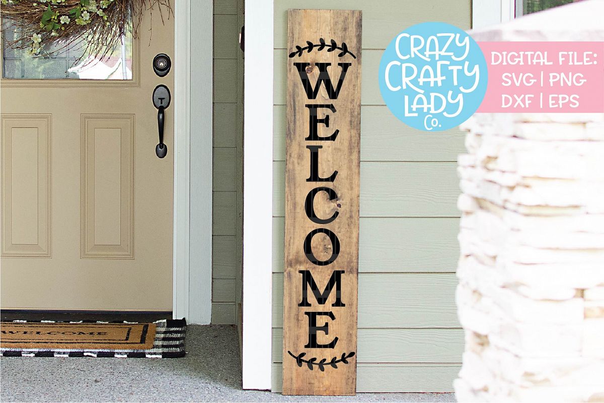Welcome Porch Sign SVG DXF EPS PNG Cut File example image 1