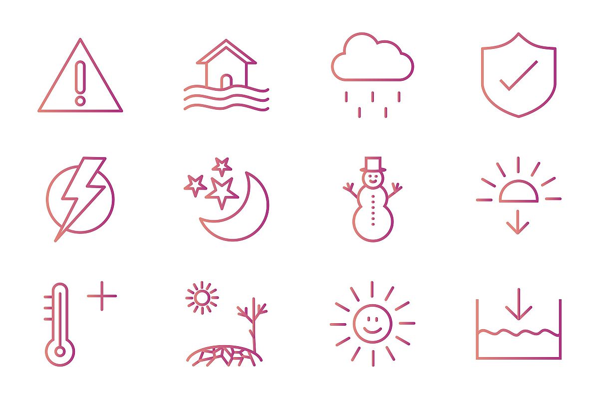 Set Of Weather And Season Icons example image 1