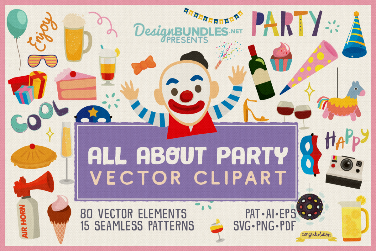 80 All About Party Vector Clipart & Seamless Patterns example image 1