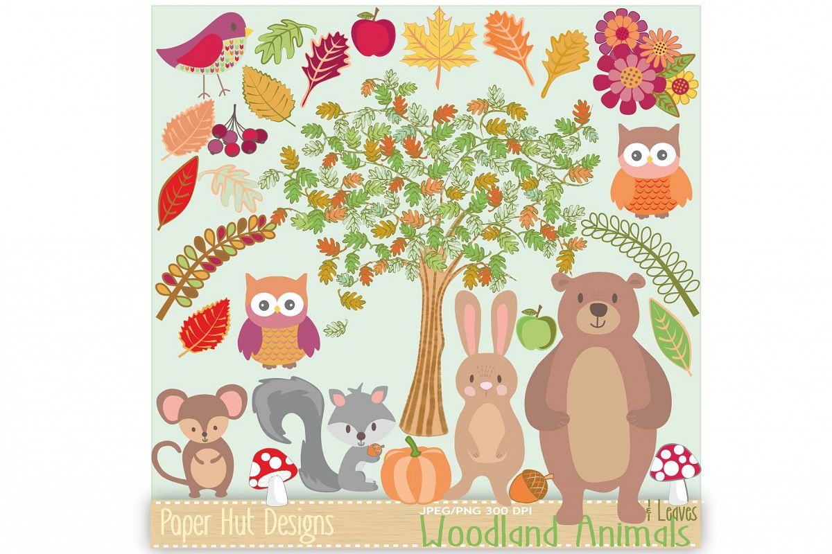 Woodland Animals Clipart example image 1