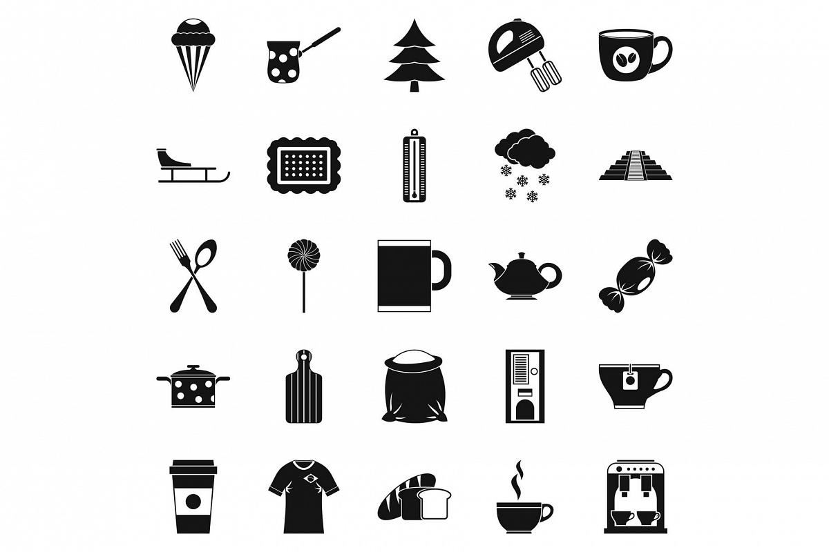 Saloon icons set, simple style example image 1