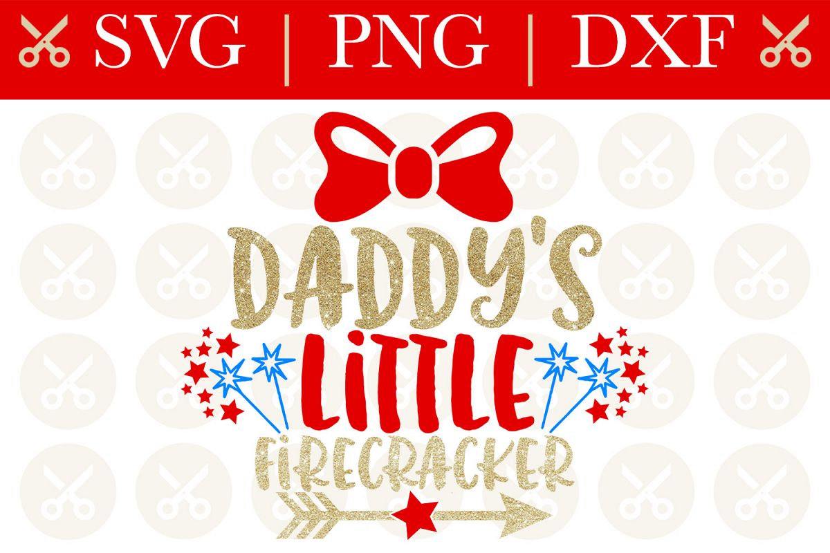 4th Of July Svg Daddy's Little Firecracker Svg Cutting File example image 1