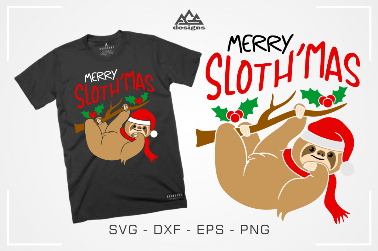Download Merry SlothMas Sloth Christmas Svg Design