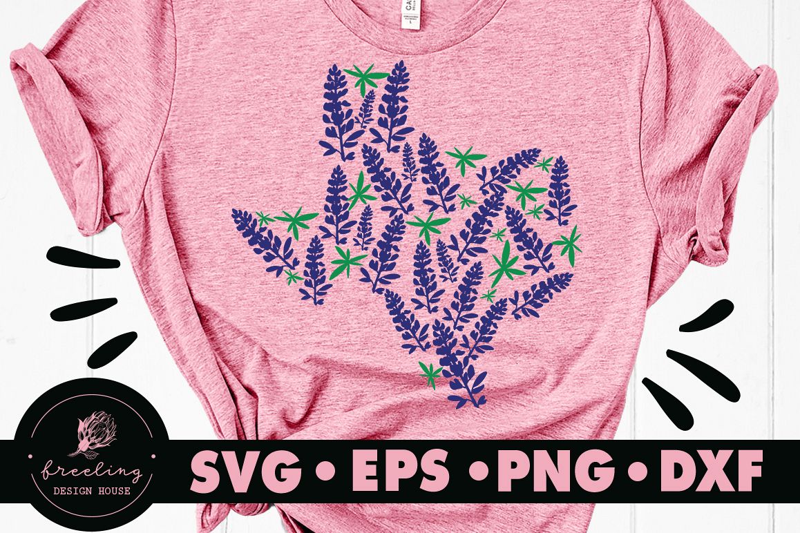 Texas Bluebonnet SVG DXF EPS PNG example image 1