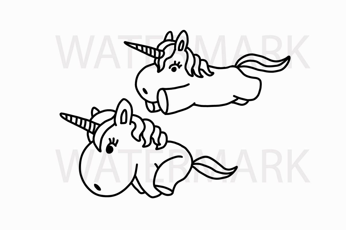 Cute Unicorn Svg Jpg Png Hand Drawing 85047 Illustrations