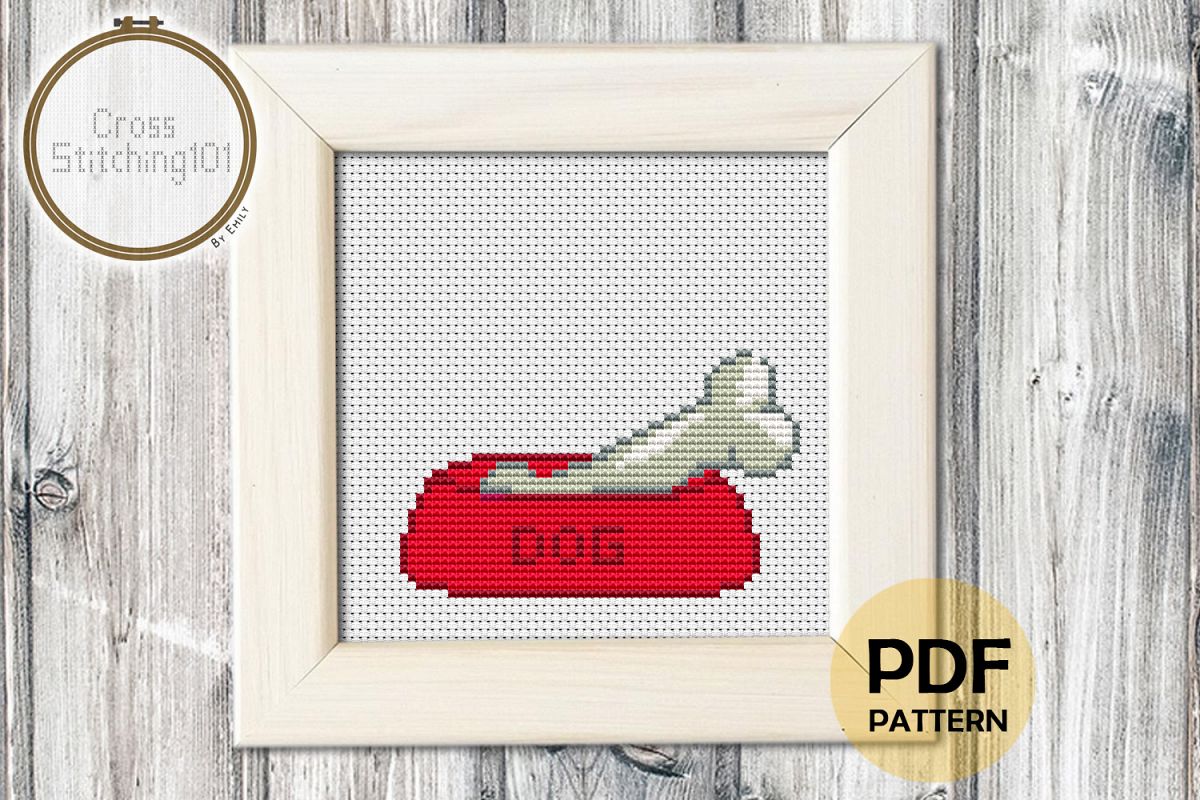 Dog Bowl With Bone Cross Stitch Pattern - Instant Download example image 1