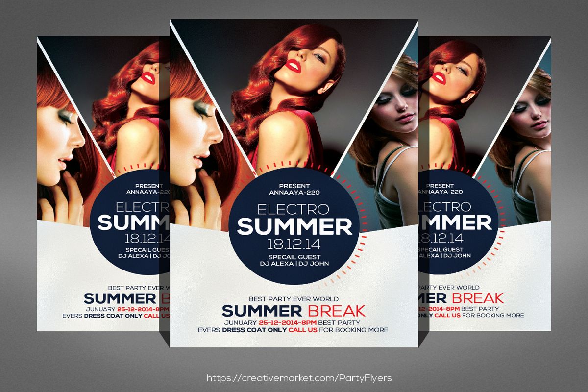 Summer Night Party Flyer Template example image 1