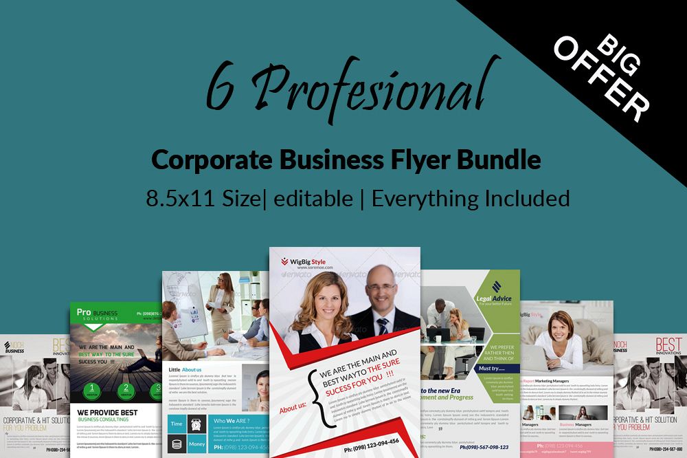 6 Multi Use Business Flyers Bundle example image 1