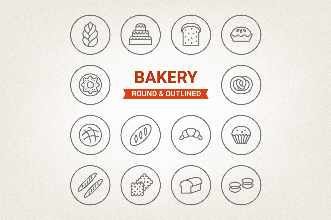Circle Bakery Icons example image 1