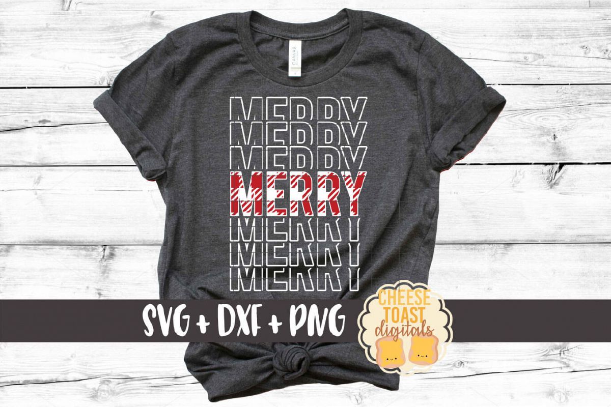 Merry - Buffalo Plaid Christmas Mirror Word SVG PNG DXF example image 1