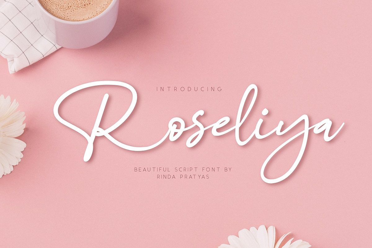 Roseliya Beautiful Script Font example image 1