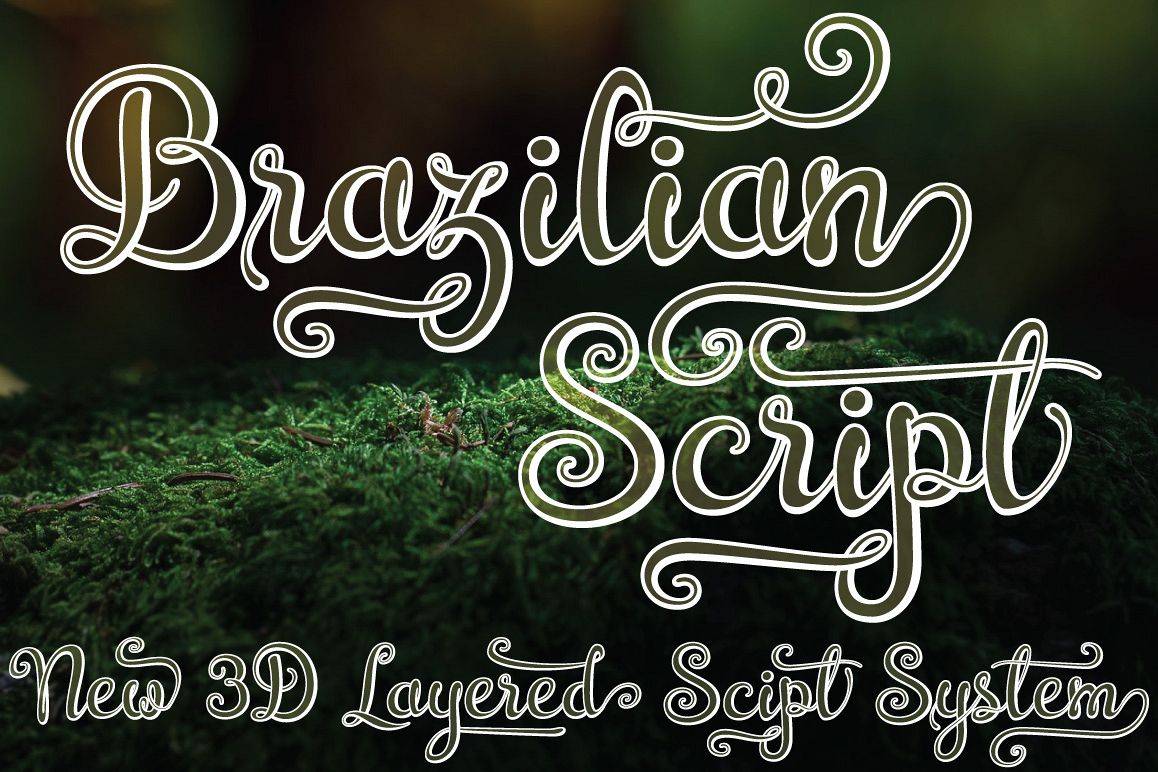 Brazilian Script (LAYERED FONT) example image 1