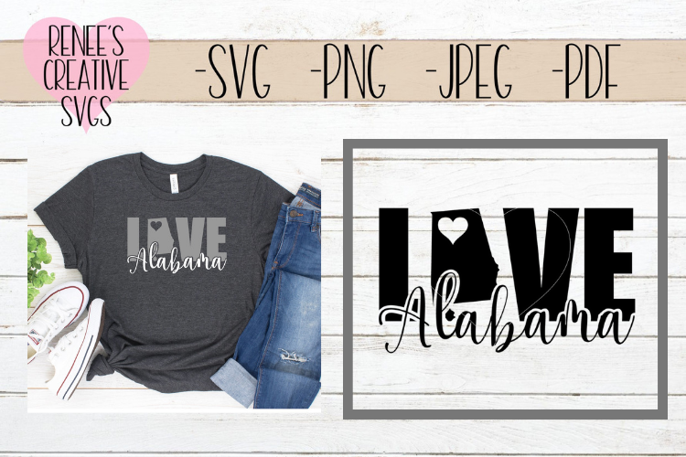 Alabama Love | State SVG | SVG Cutting file example image 1