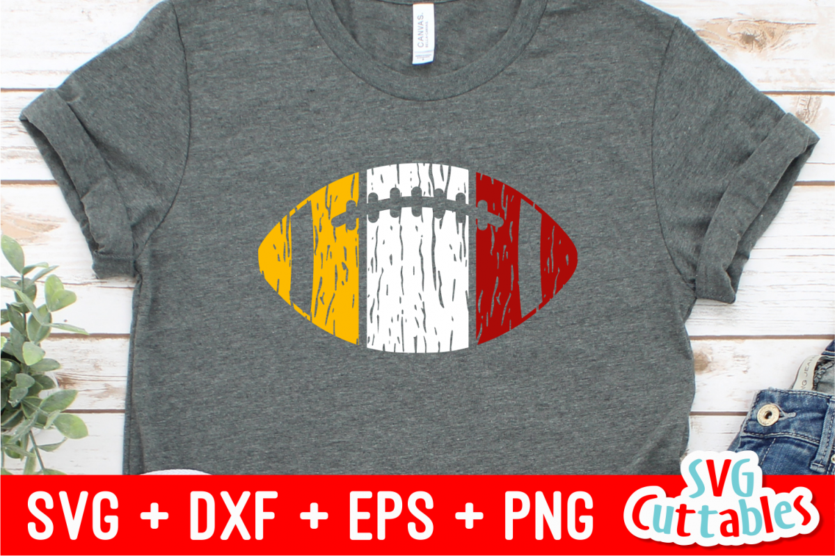 Distressed Football | Cut File example image 1