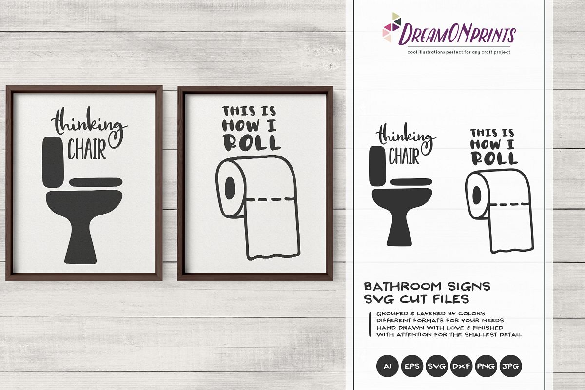 Download Bathroom Signs SVG | Bathroom SVG, DXF, EPS, PNG (253832) | Cut Files | Design Bundles
