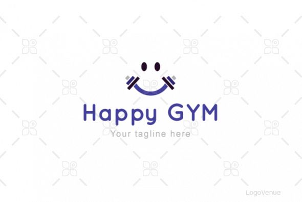 Happy Gym - Health & Fitness Stock Logo Template example image 1