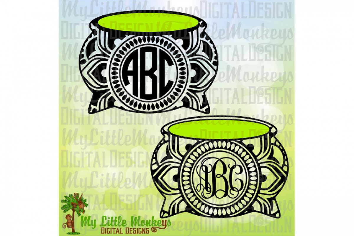 Witch's Cauldron Mandala Monogram Base example image 1