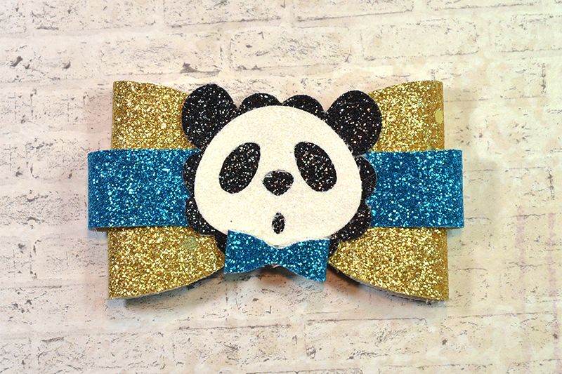 Hair bow template SVG, DIY leather bow template example image 1
