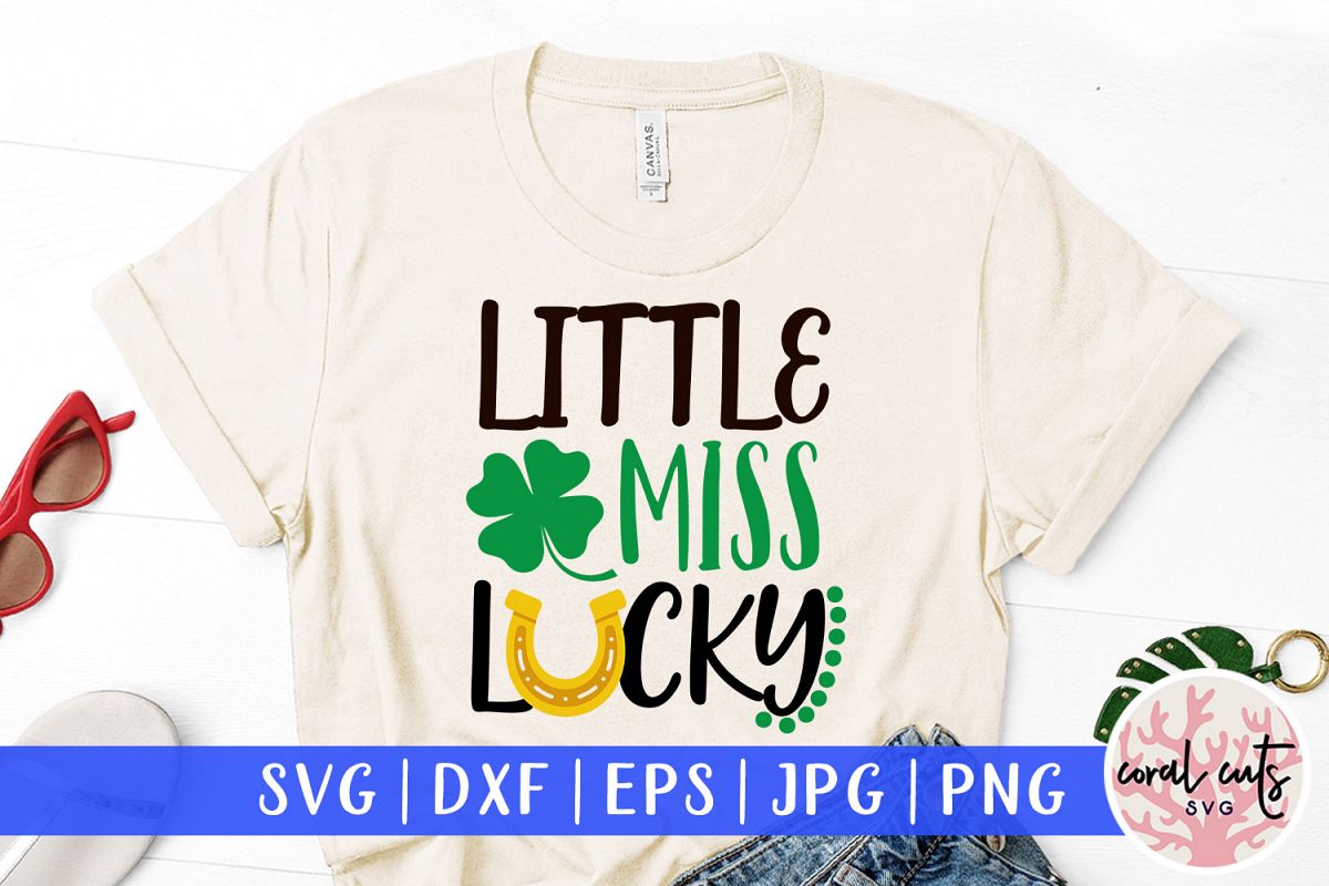 Little miss lucky - St. Patrick's Day SVG EPS DXF PNG example image 1