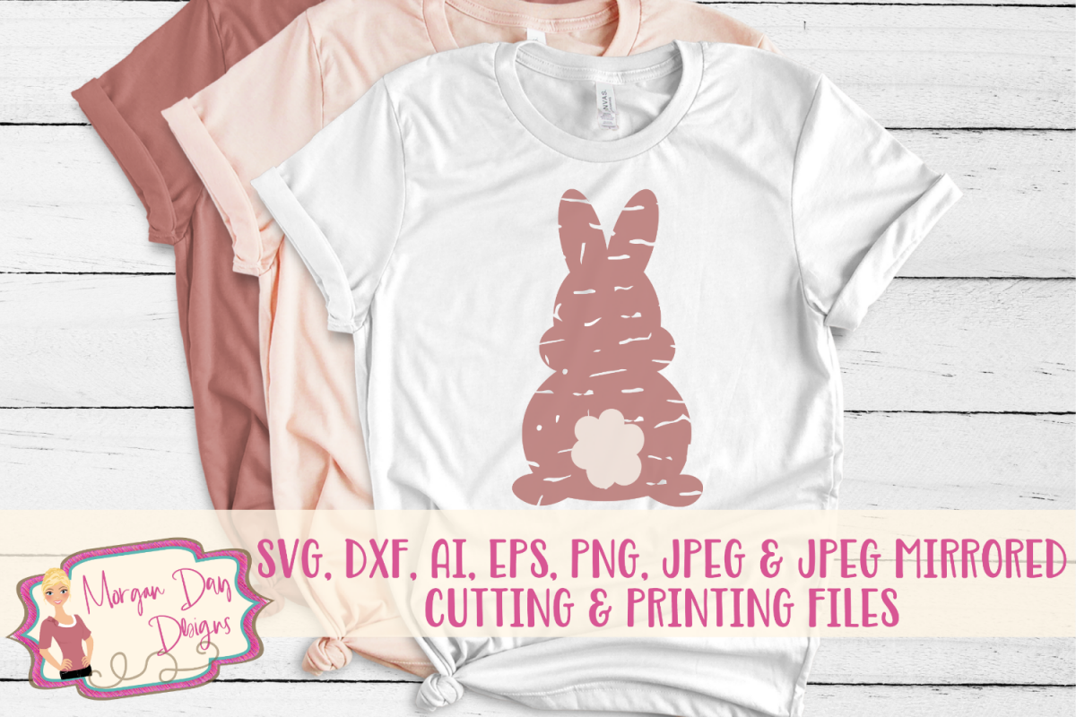Grunge Bunny - Easter SVG, DXF, AI, EPS, PNG, JPEG example image 1