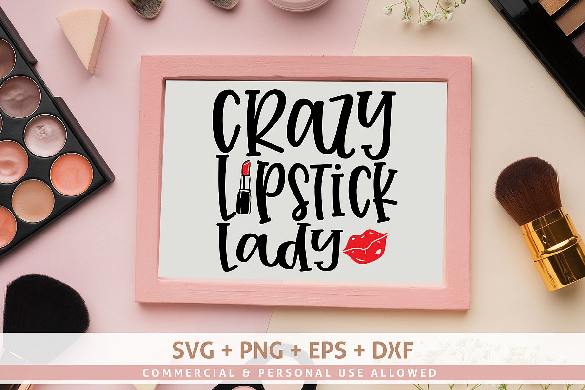Crazy Lipstick Lady SVG DESIGN example image 1