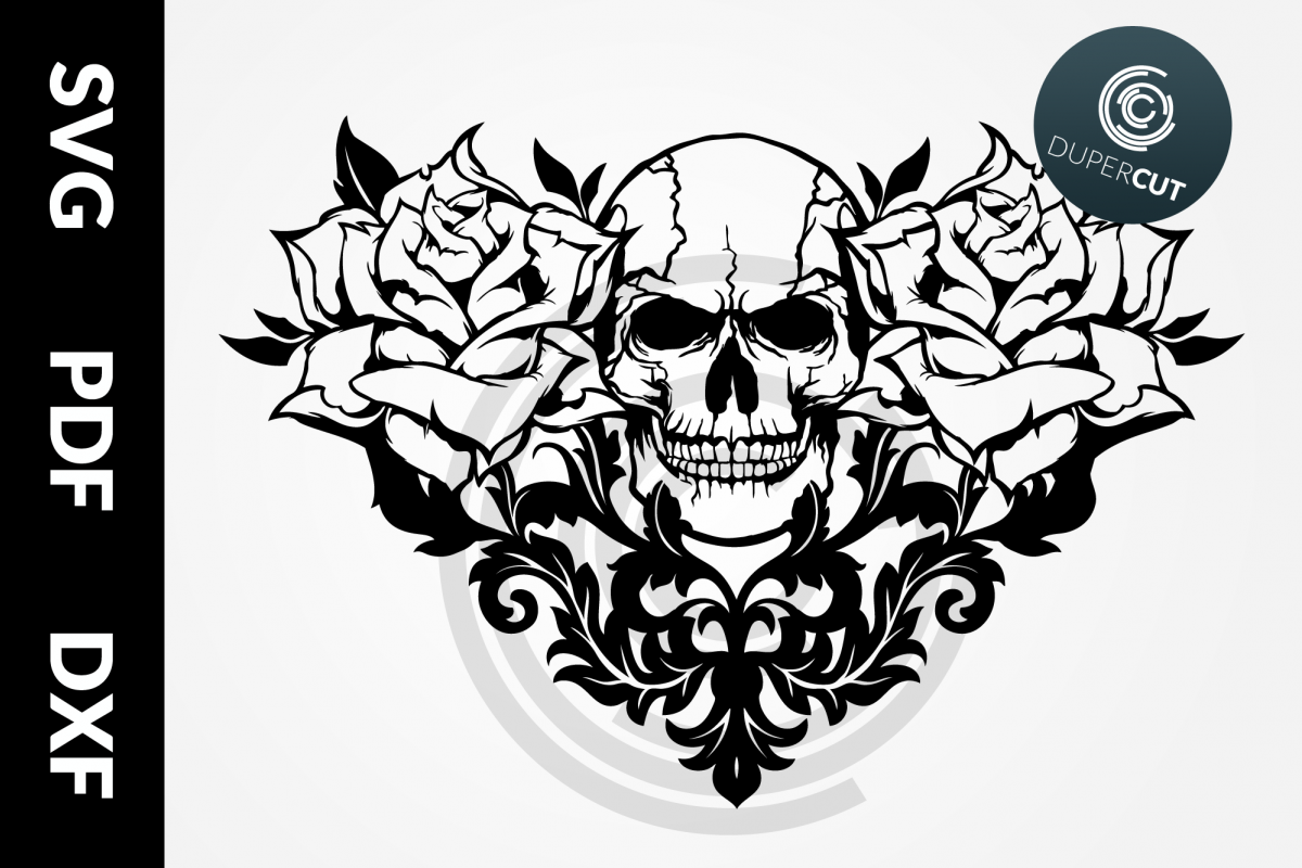 Skull Svg File Skull With Roses Svg Design Clipart Ro - vrogue.co