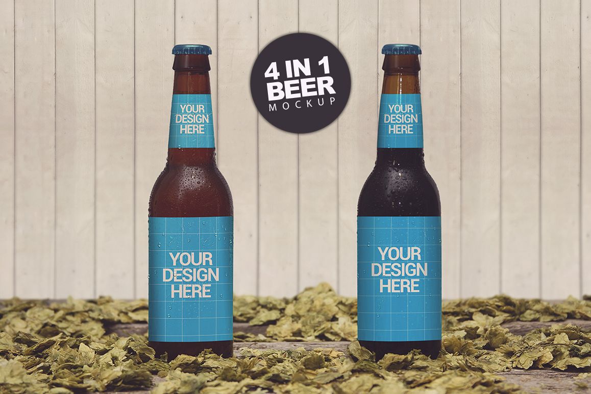 4 Bottles in 1 Mockup example image 1