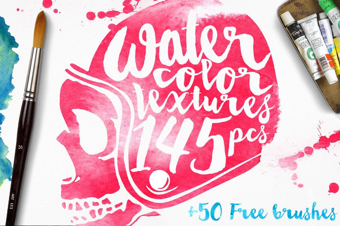 Watercolor Textures + BONUS example image 1