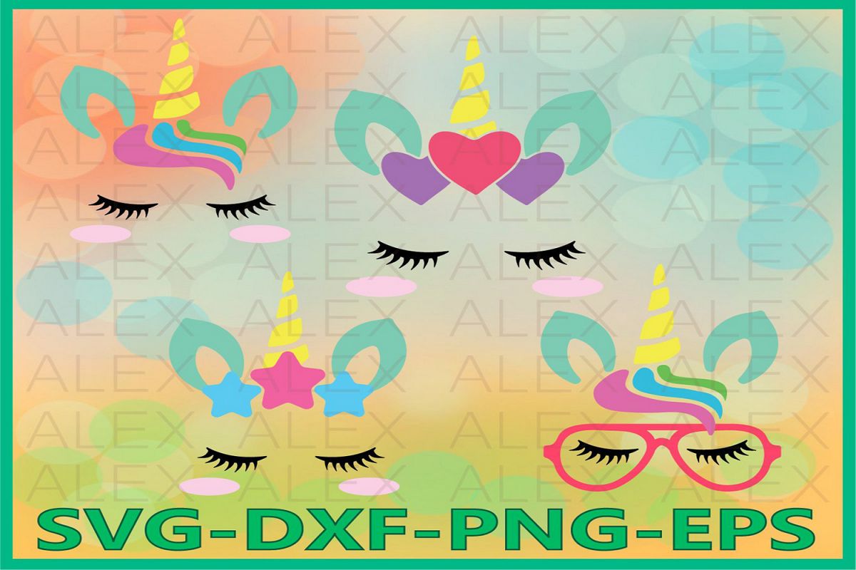 Unicorn Face SVG, Unicorn head Svg, Face Unicorn Files svg example image 1