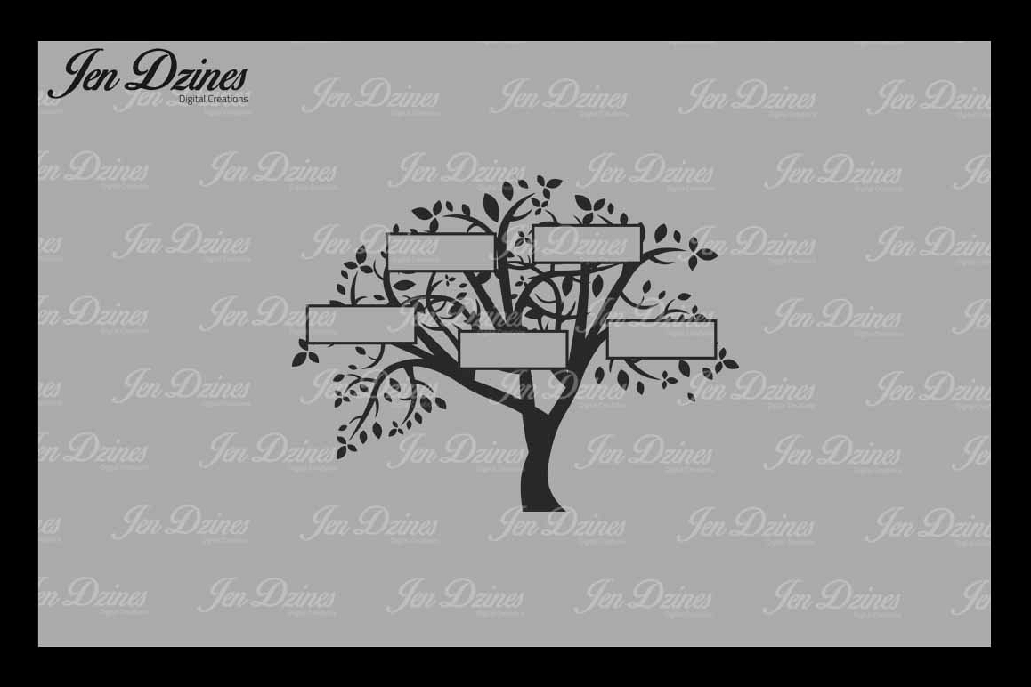 Family Tree 5 Names SVG DXF EPS PNG