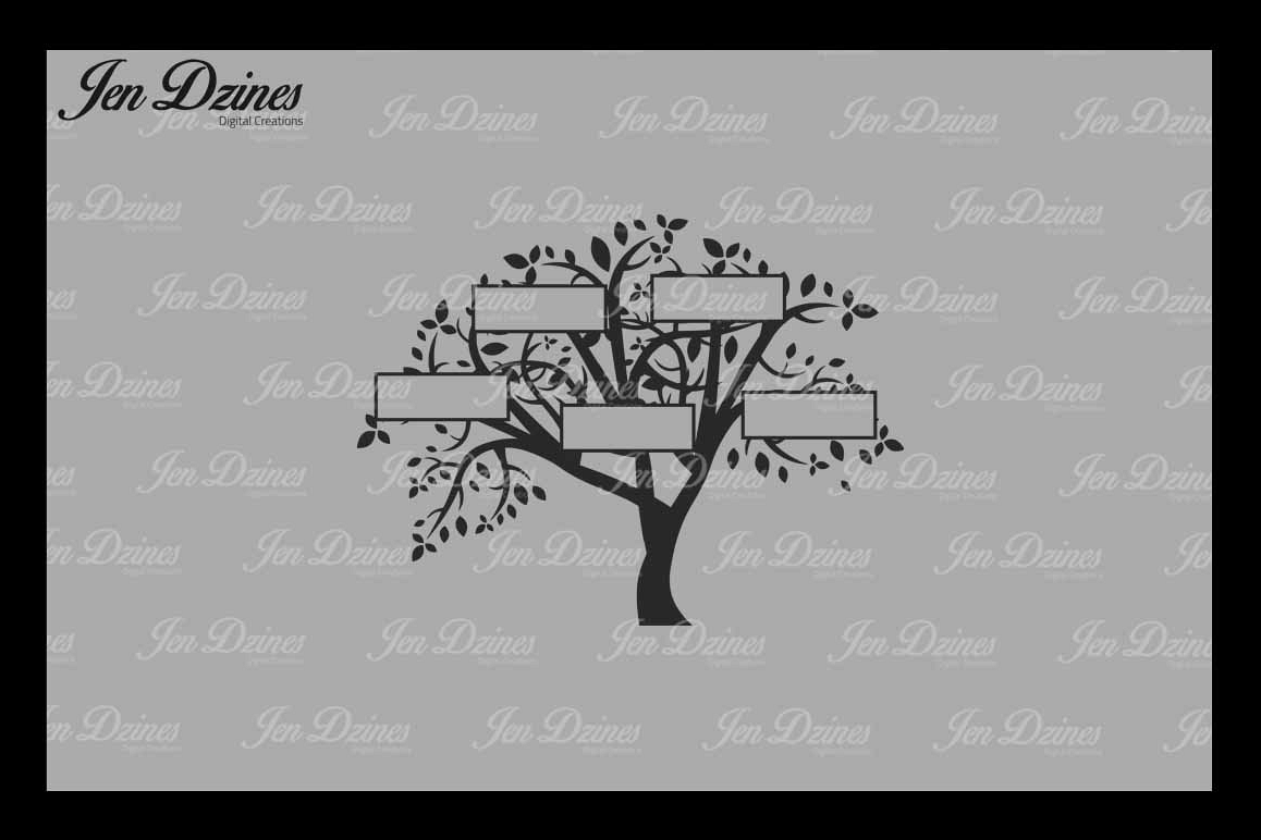 Download Family Tree 5 Names SVG DXF EPS PNG