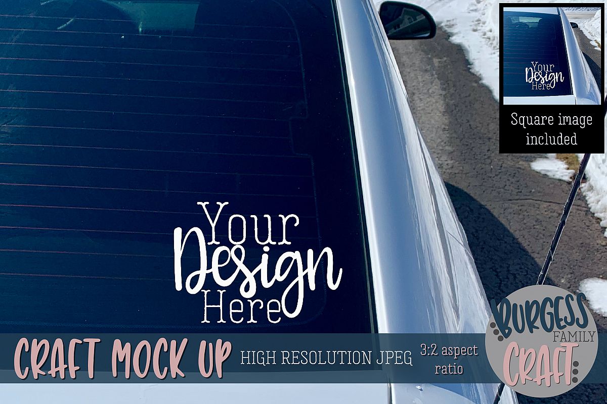 Download Rear car window Craft mock up |High Res JPEG