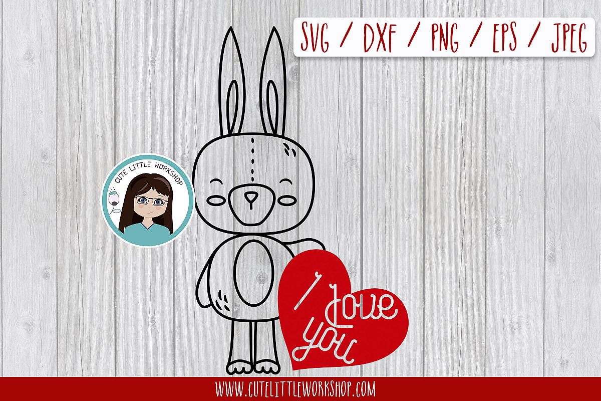 Love bunnysvg, dxf, png, eps example image 1