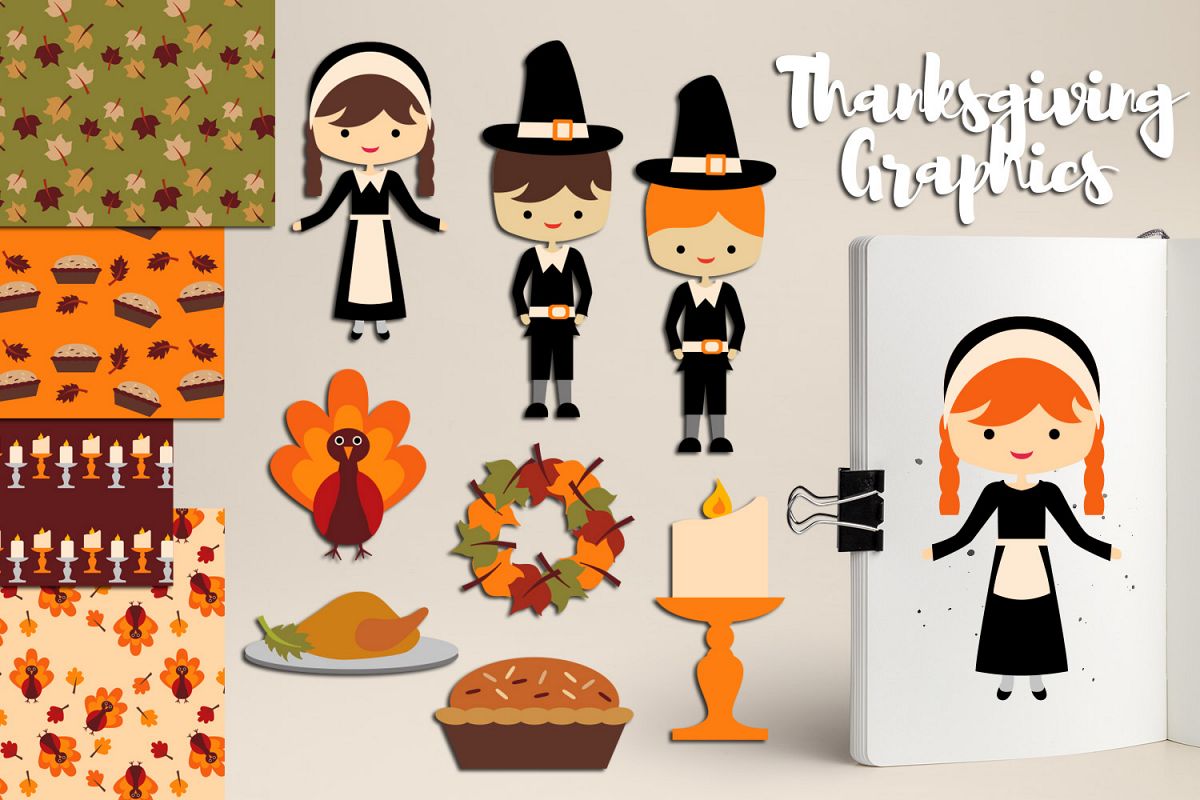 Thanksgiving Dinner Clipart Graphics and Illustrations