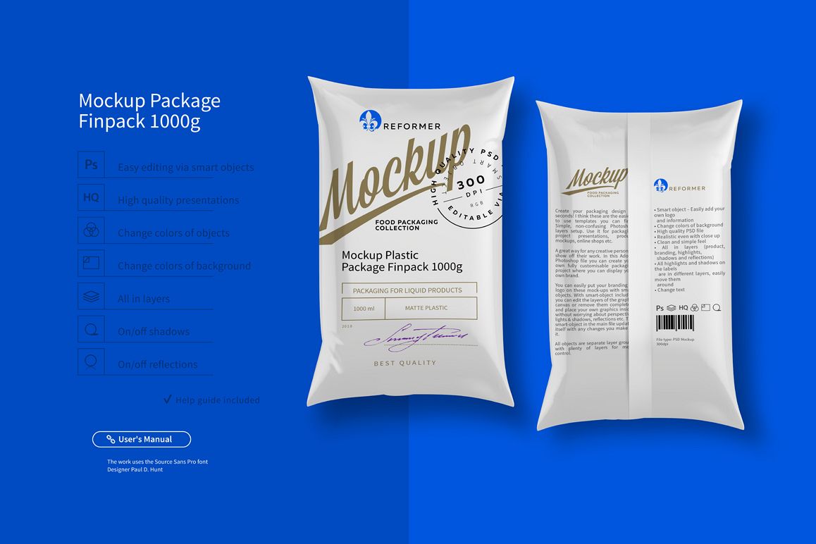 Mockup Package Finn Pack 1000g example image 1
