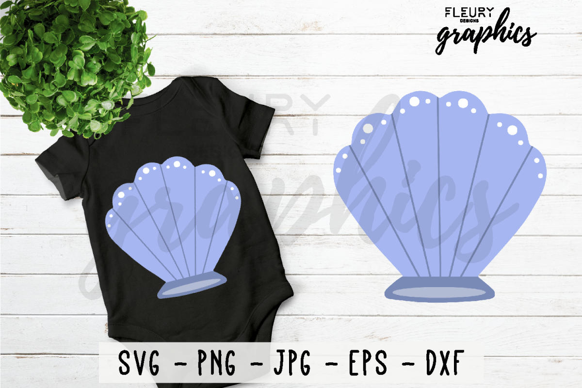 Mermaid Shell SVG Cut file PNG EPS DXF JPG - Crafters SVG's example image 1