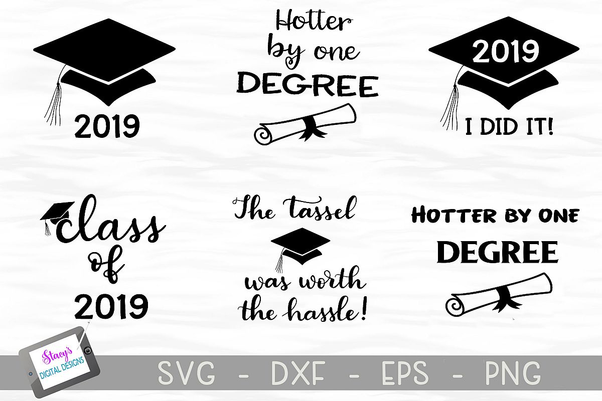Graduation SVG Bundle - Includes 6 Class of 2019 SVG files example image 1