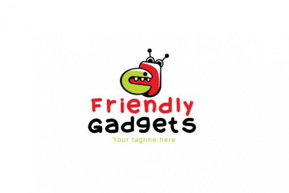 Friendly Gadgets - Cute Robotic Gadgets Stock Logo Template example image 1