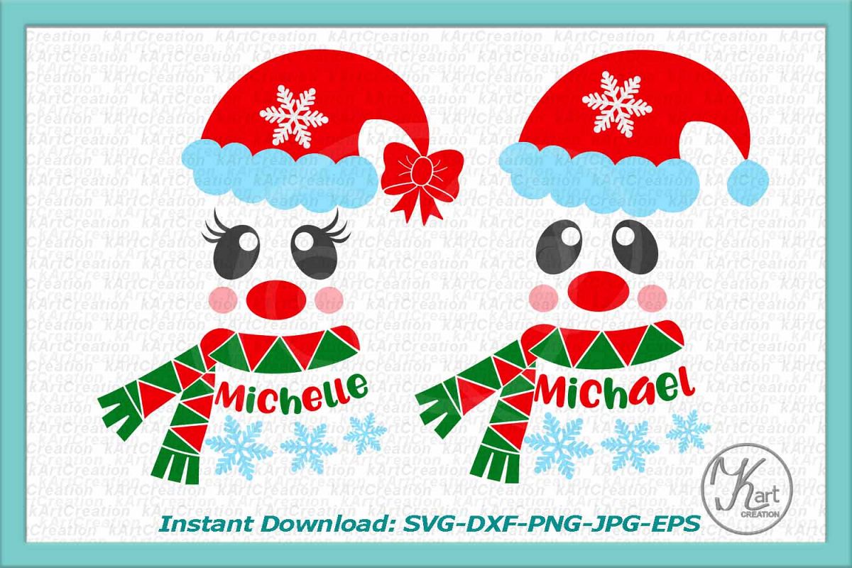 Santa face svg, Christmas Kids Boy Girl Santa face svg dxf example image 1