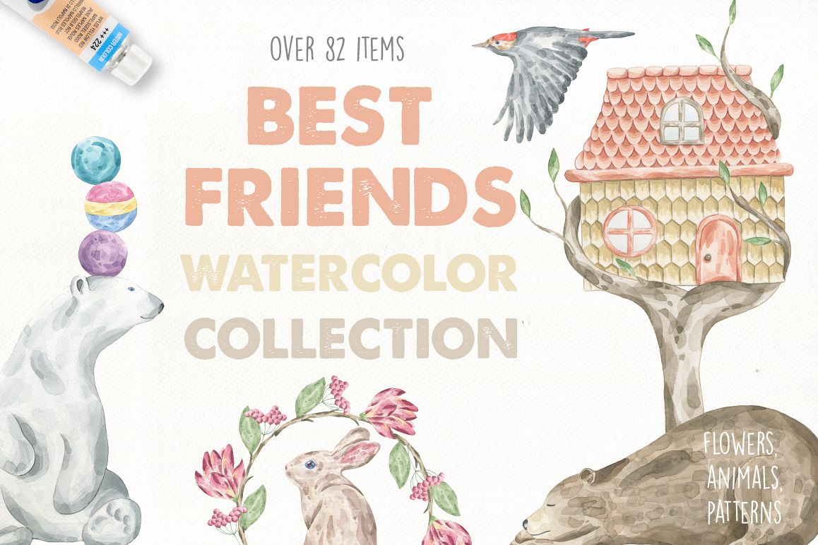 Best Friends Watercolor Collection example image 1