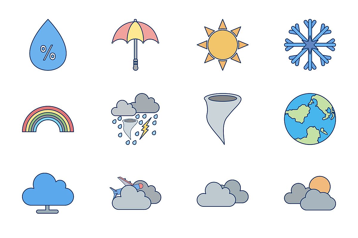 Set Of Weather And Season Icons example image 1