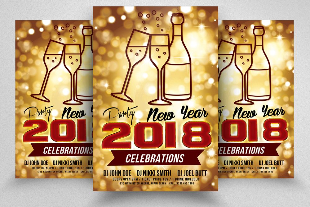 New Year Event Flyer Temp example image 1